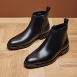 Woxo P7 black leather zipper Boot.