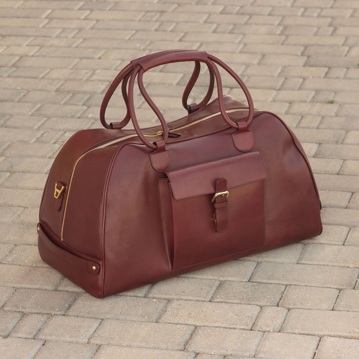 A15 Fuoco Marron leather Luggage Bag – Pellwalk - Image 1