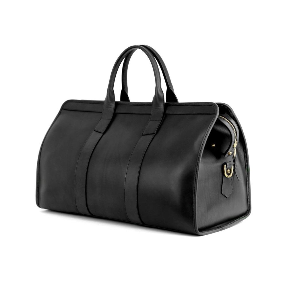 A20 Tempesta Black leather Luggage Bag – Pellwalk - Image 1