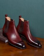 Titanio Maroon chelsea boot - Pellwalk