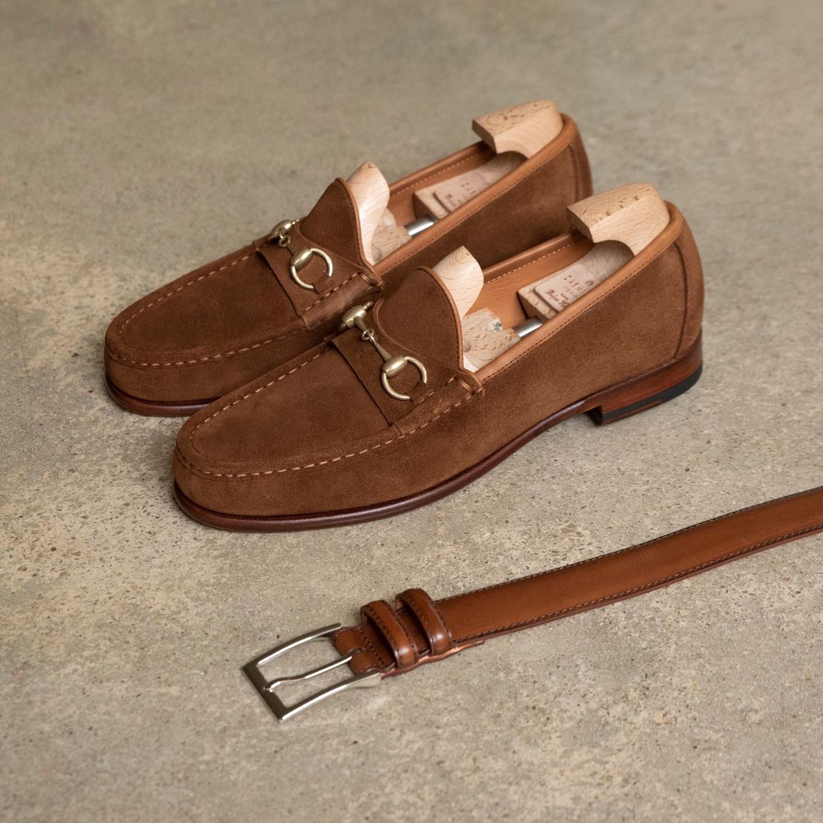 B5 Aurora Brown suede Horsebit loafer - Pellwalk - Image 1