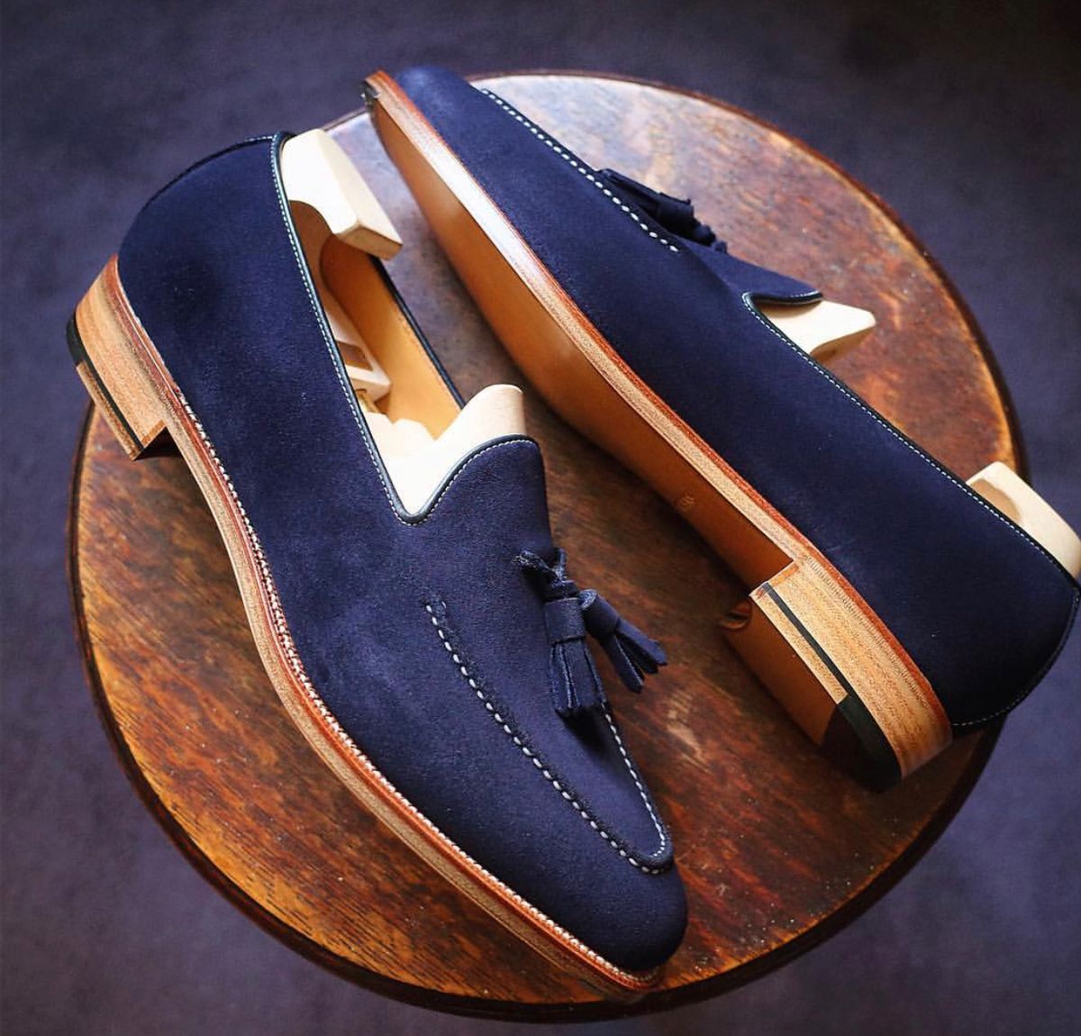 B7 Slancio Blue Suede Tassel loafer - Pellwalk - Image 1