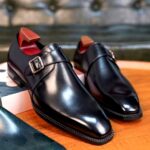 Dante Black single monkstape leather shoe – Pellwalk