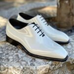 Santino white glossy leather formal - pellwalk