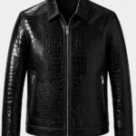 Ribelle black corc print leather jacket - Pellwalk