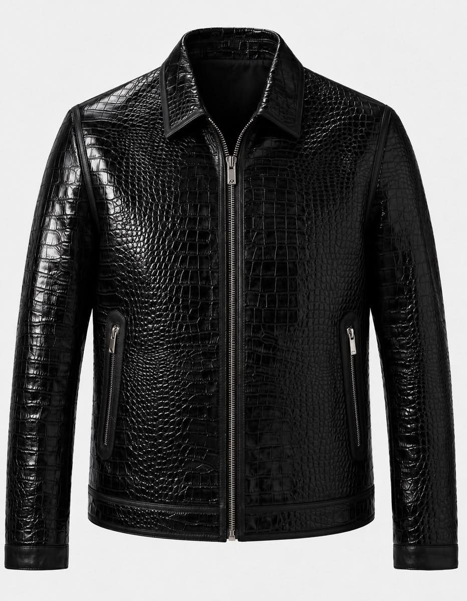 J12 Ribelle black corc print leather jacket - Pellwalk - Image 1