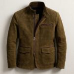 Cavaliere olive suede leather jacket- Pellwalk