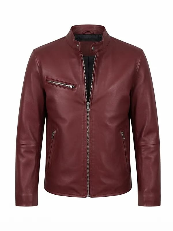 J14 Fortezza Maroon leather jacket - Pellwalk - Image 1