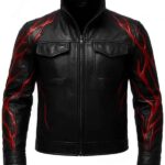 Spirito Red line leather jacket- Pellwalk