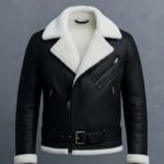 Aquila Black woolen leather jacket – Pellwalk