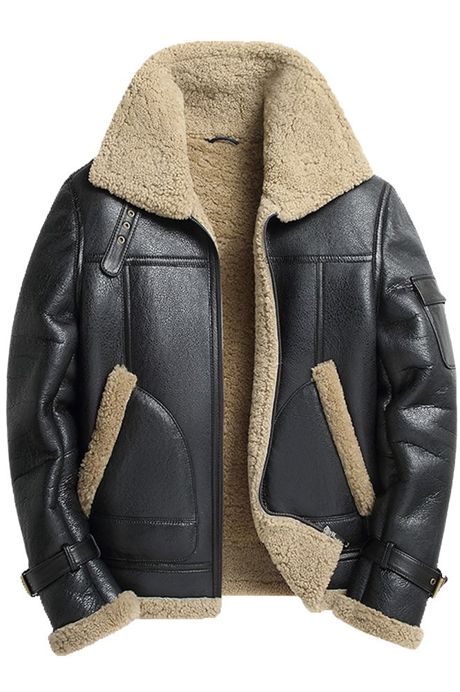 J6 Leone Black woolen leather jacket – Pellwalk - Image 1