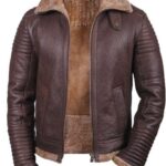 Tuono Maroon woolen leather jacket - Pellwalk