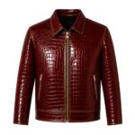 Audace Brown croc. print men jacket - Pellwalk
