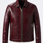 Eroe Red croc. print men jacket - Pellwalk