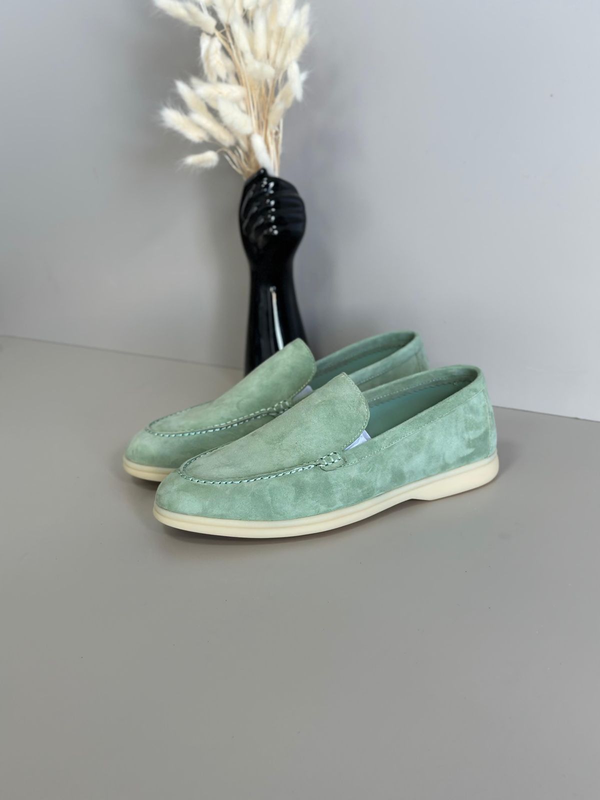 S15 Valore cyan suede slip on loafer - Pellwalk - Image 1