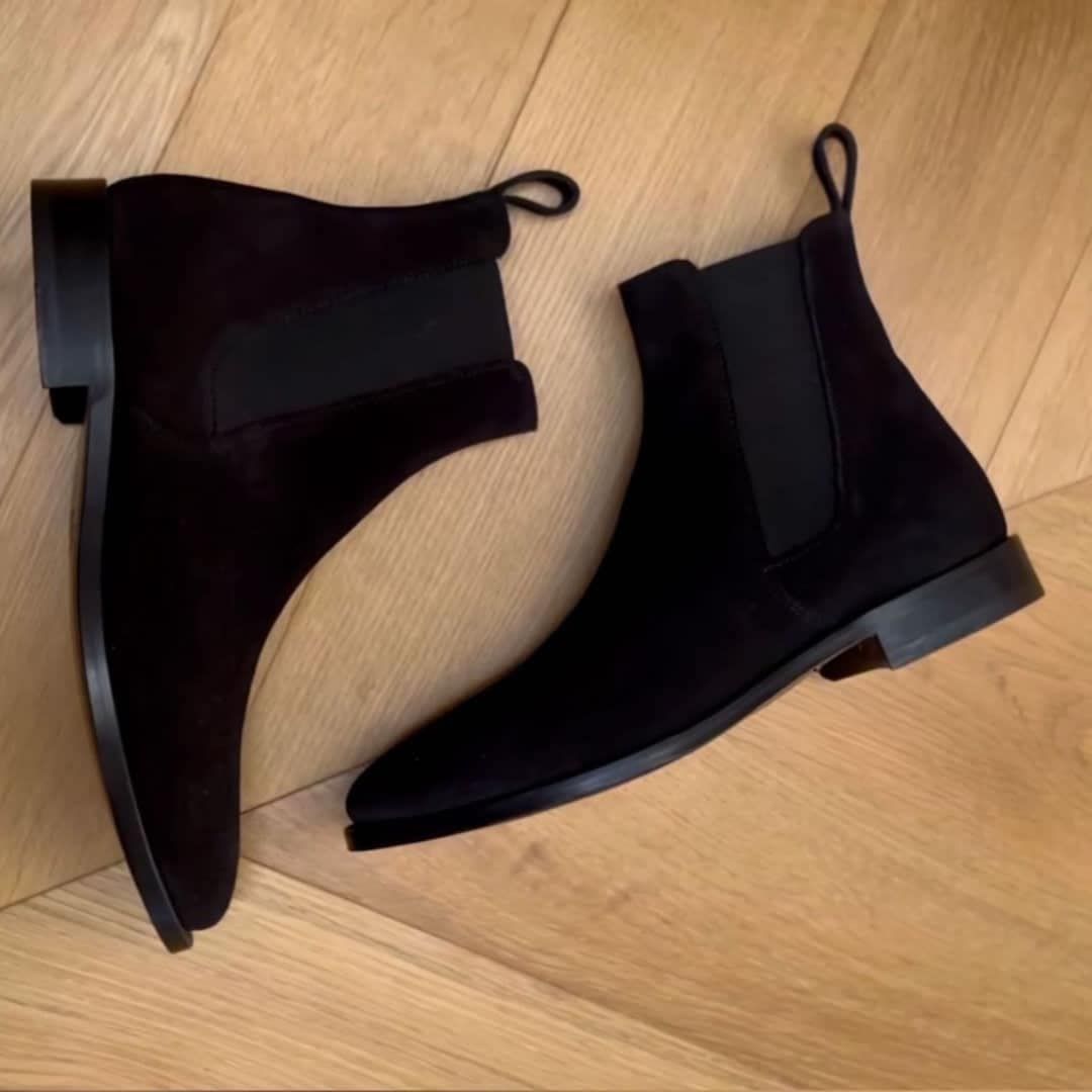 black suede chelsea boot Desiderio Black suede boot - Pellwalk - Image 1