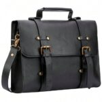 Ribelle  Black double Buckel laptop Bag – Pellwalk
