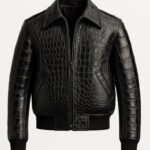 Coraggio Black croc. print men jacket - Pellwalk