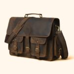 Potenza Dark borwn double pocket laptop Bag - Pellwalk