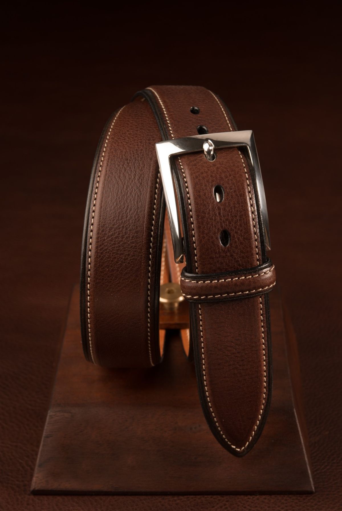 og3 Casa Pelle brown line Belt - Pellwalk - Image 1