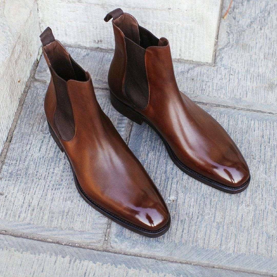 M7 Carvello Brown Chelsea boot- Pellwork - Image 1