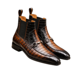 Croso Tan croc. print chelsea boot - Pellwalk